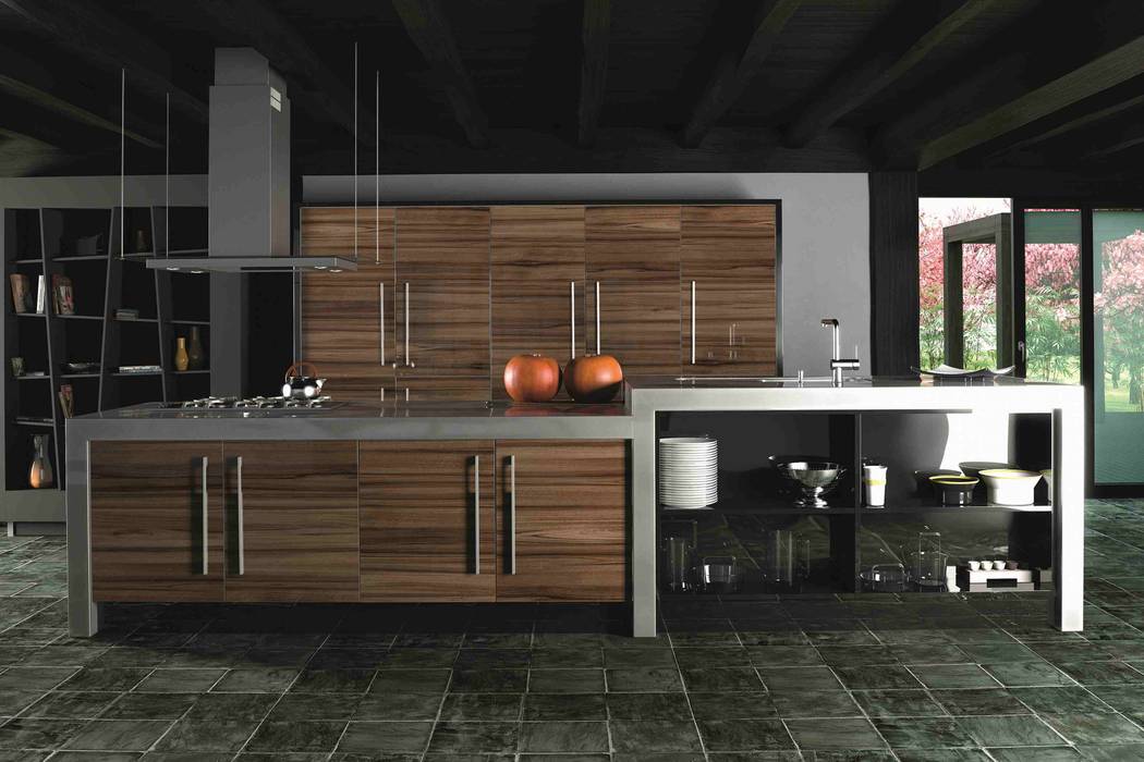 High Gloss Wood Noce Marino Kitchen Door Fronts High Quality 