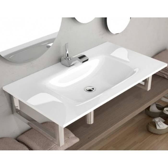 Lavabo sobre mueble fenix masas blanco homify Baños de estilo moderno Lavabos