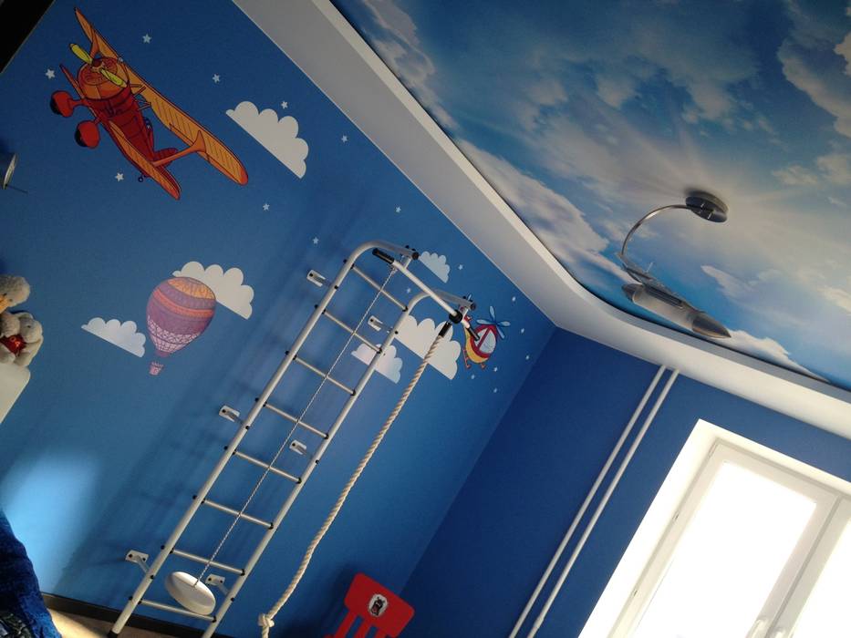Облака и самолеты в детской комнате, 33dodo 33dodo Детские комната в эклектичном стиле