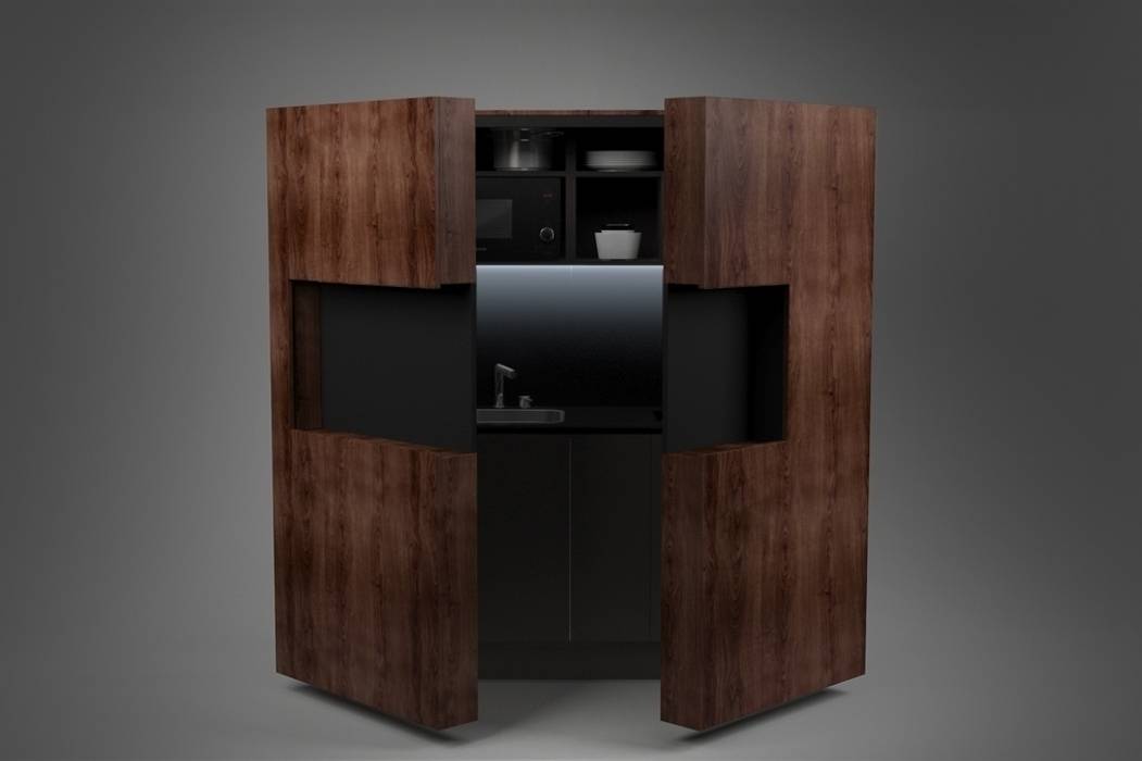 Pop-up kitchen PIA - Wood (KL 357S PDCT) Dizzconcept Modern style kitchen Cabinets & shelves