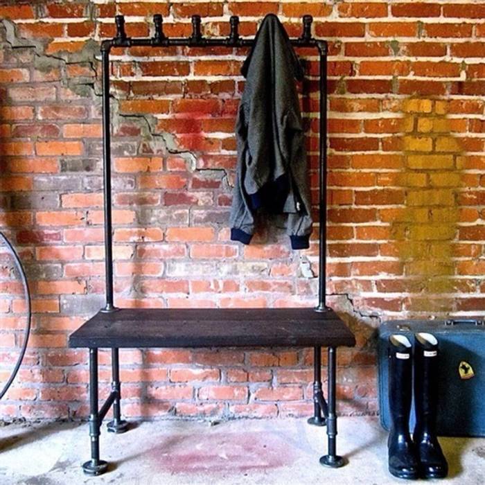 Вешалки для одежды из водопроводных труб, Home Loft Studio Home Loft Studio Industrial corridor, hallway & stairs Clothes hooks & stands