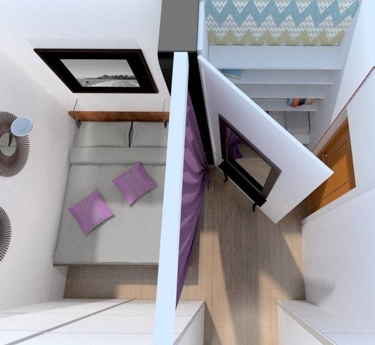 Спальня с мини кабинетом: в современный. Автор – Art Group 'Tanni', Модерн
