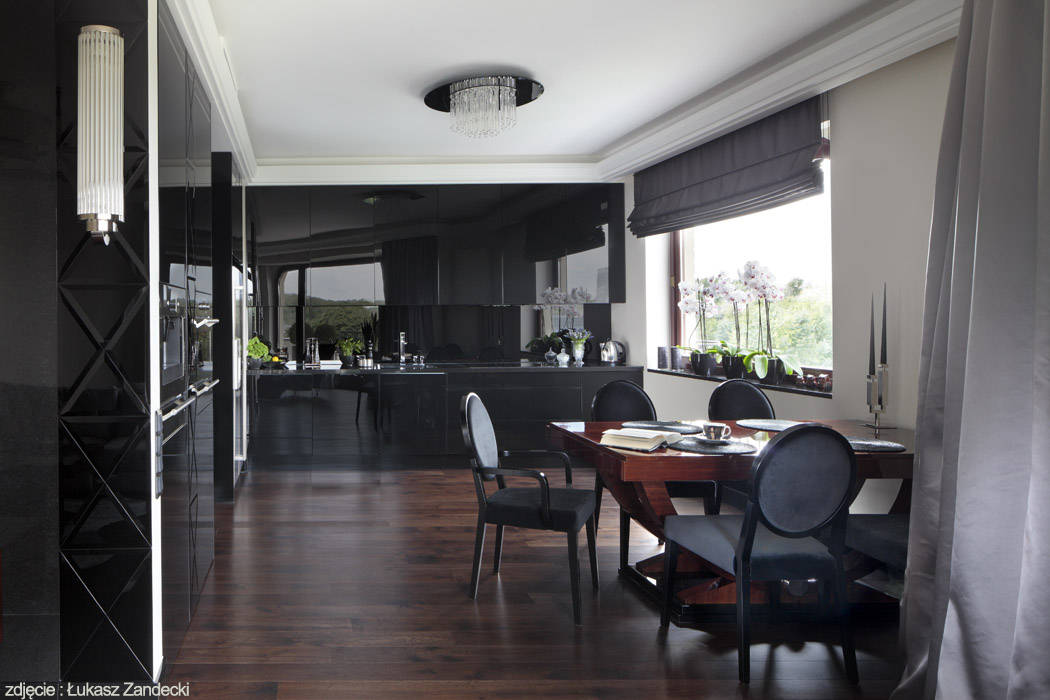 Apartament na Mokotowie inspirowany Art Deco, Pracownia Projektowa Pe2 Pracownia Projektowa Pe2 Modern dining room