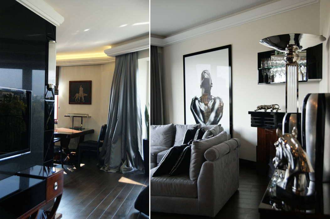 Apartament na Mokotowie inspirowany Art Deco, Pracownia Projektowa Pe2 Pracownia Projektowa Pe2 Moderne Wohnzimmer