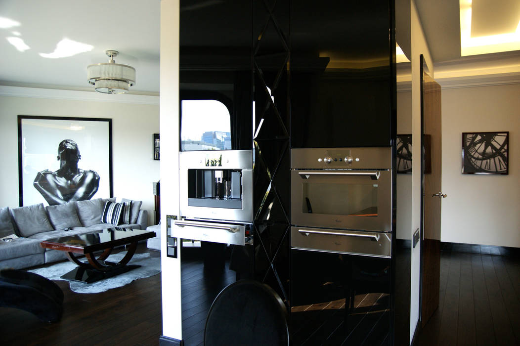 Apartament na Mokotowie inspirowany Art Deco, Pracownia Projektowa Pe2 Pracownia Projektowa Pe2 Cocinas de estilo moderno Almacenamiento y despensa