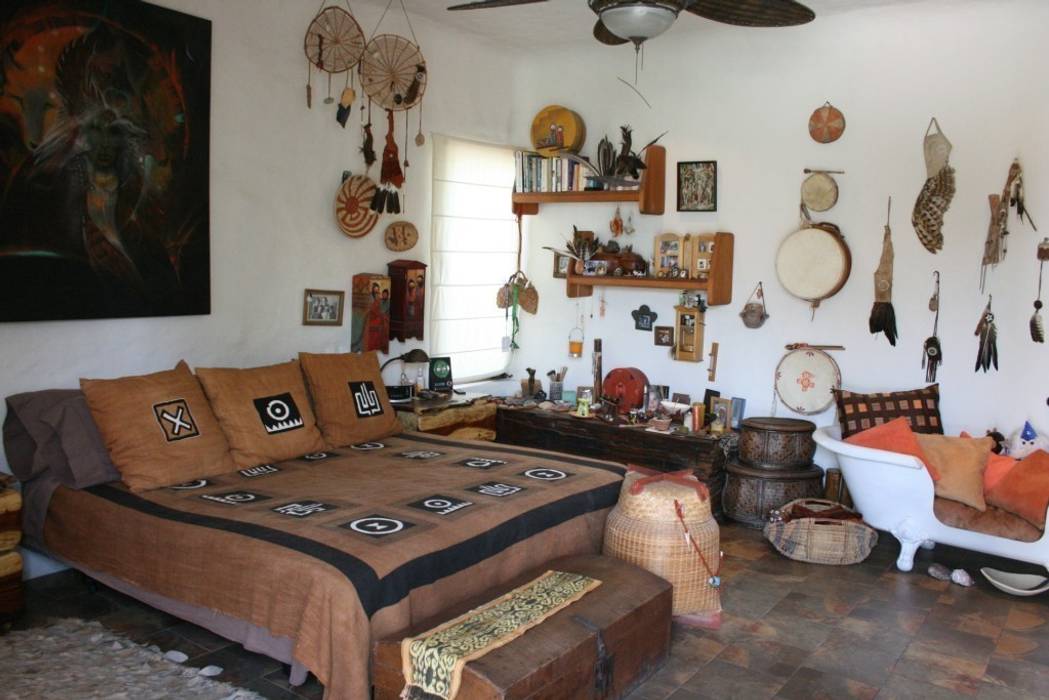 Casa Santa Fe, Cenquizqui Cenquizqui Rustic style bedroom Accessories & decoration