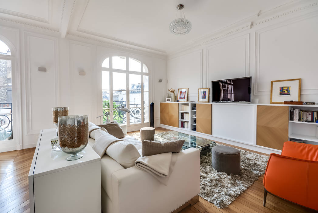 Un appartement haussmanien revisité - Paris 16e, ATELIER FB ATELIER FB Livings modernos: Ideas, imágenes y decoración