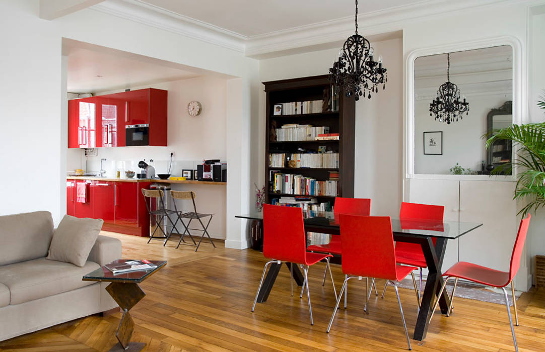 Réunion de 2 appartements en duplex -Paris-18e, ATELIER FB ATELIER FB Modern dining room