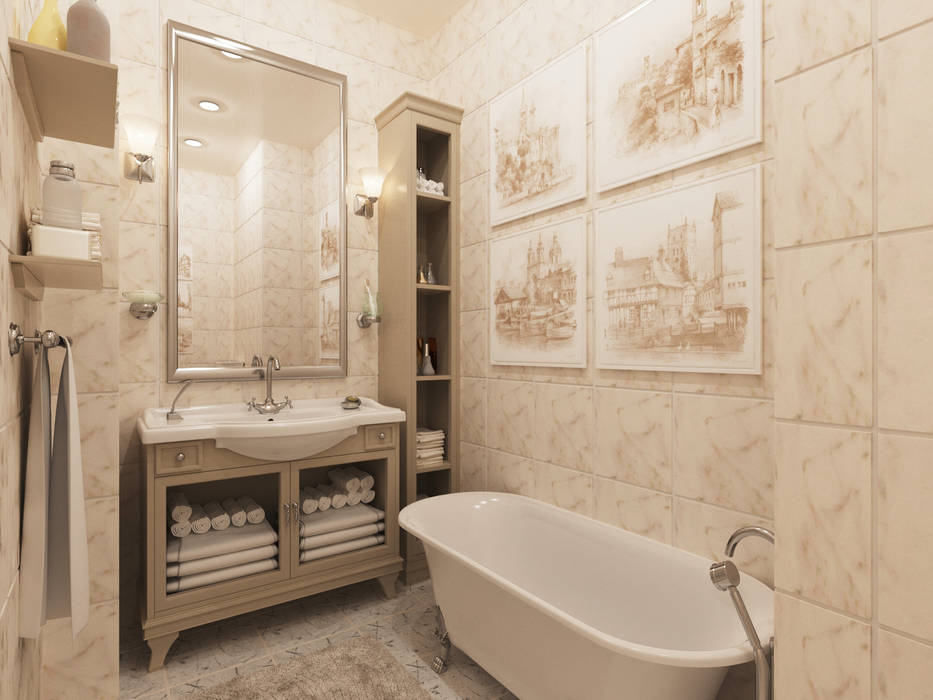 Неоклассика: визуализация, частичный дизайн , OK Interior Design OK Interior Design Classic style bathroom