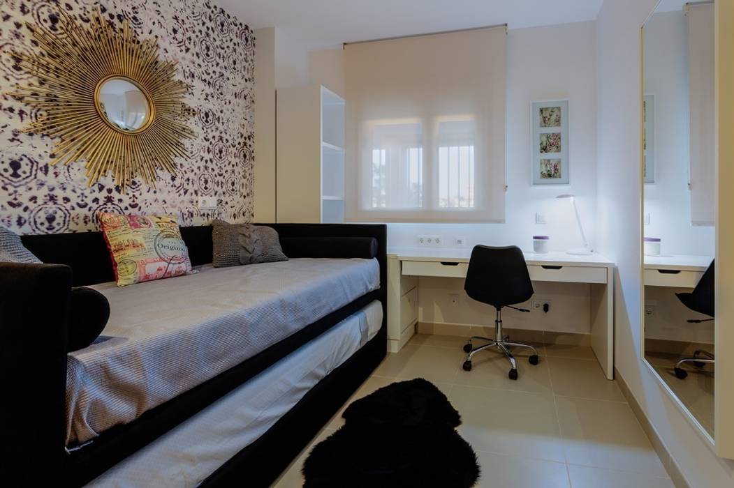 Perspectiva de Dormitorio Juvenil CARMAN INTERIORISMO Dormitorios de estilo mediterráneo