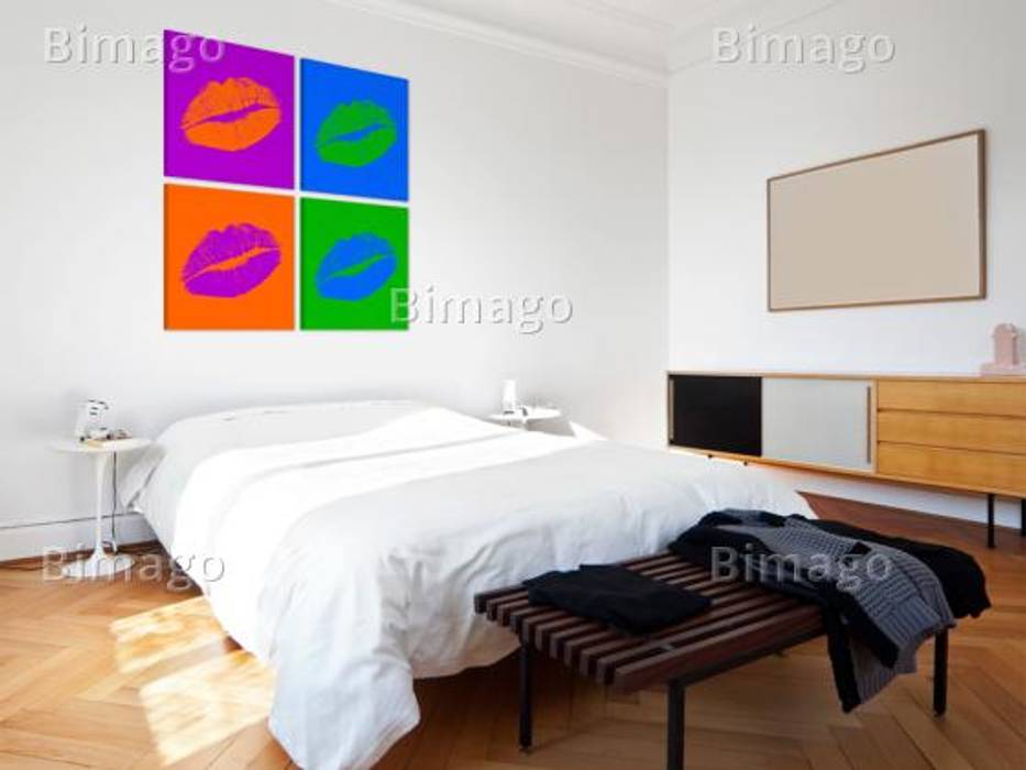 Besos: Pop Art BIMAGO Cuartos de estilo moderno Accesorios y decoración