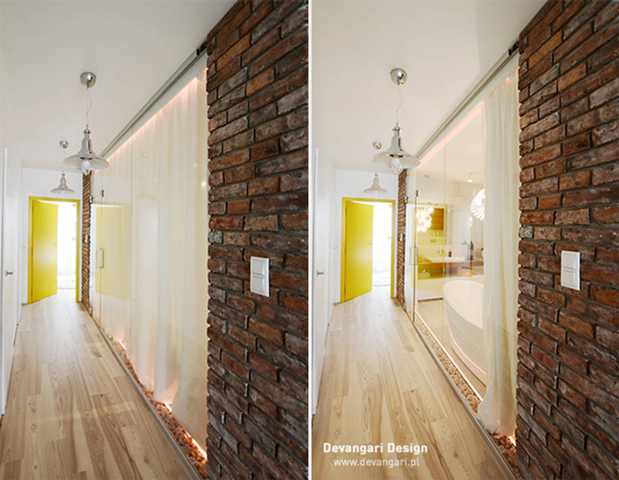 Mieszkanie Wilanów, Devangari Design Devangari Design Scandinavian style corridor, hallway& stairs