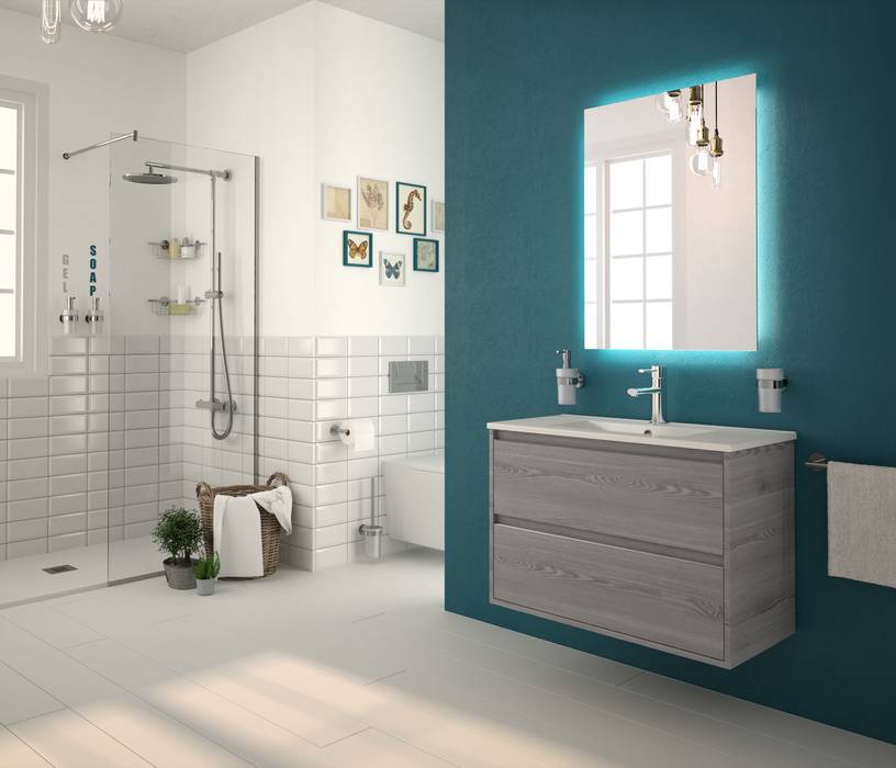 Mobiliario Fondo Baño, Salgar Salgar 現代浴室設計點子、靈感&圖片 鏡子