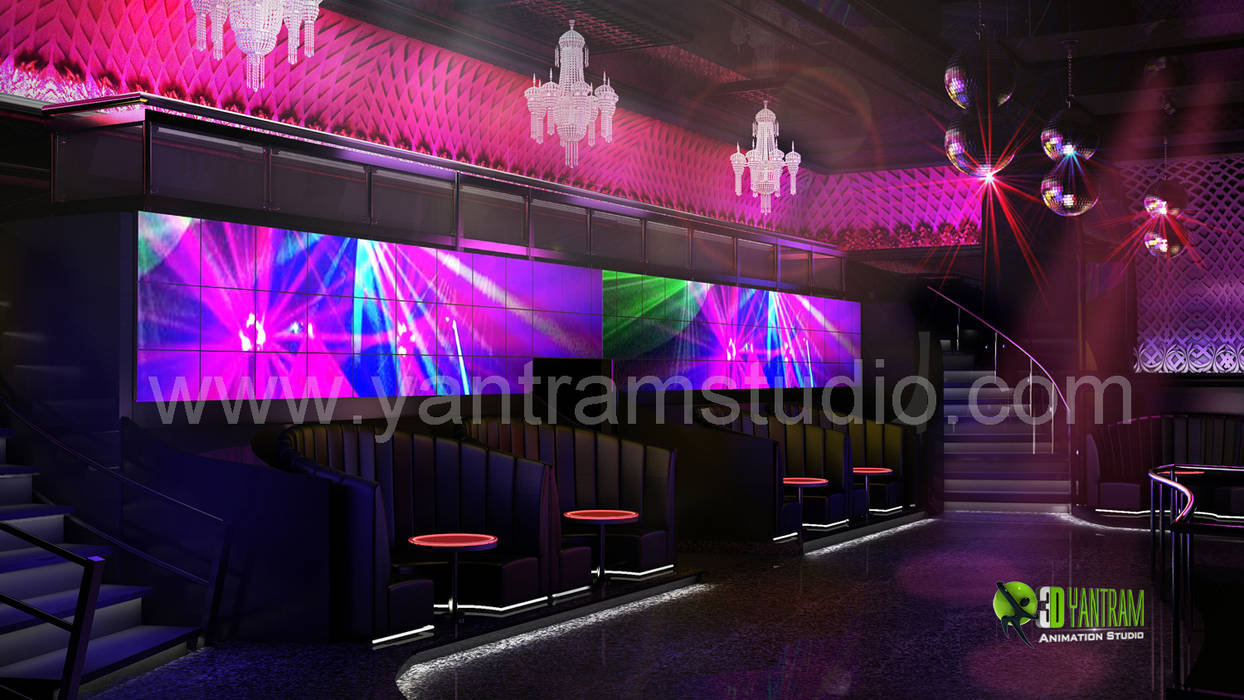 3D-Rendering Interior Design für moderne Bar Yantram Architectural design studio Commercial spaces Bars & clubs