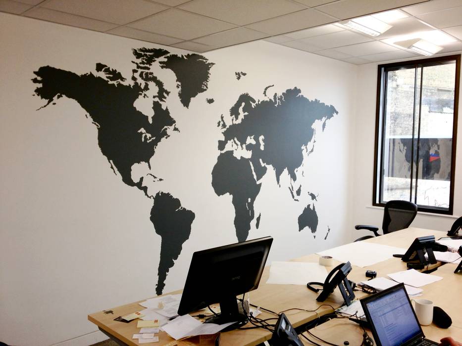 Extra large world map vinyl wall sticker Vinyl Impression Paredes y pisos de estilo moderno Decoración de paredes