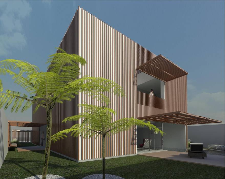 Casa Pátio, em Luanda, Angola, Alberto Vinagre, arquitectos, Lda Alberto Vinagre, arquitectos, Lda Jardins minimalistas
