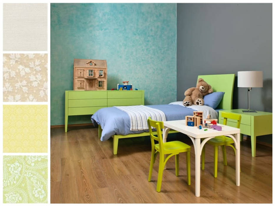 Recámara infantil con mesa de trabajo MARIANGEL COGHLAN Dormitorios infantiles de estilo minimalista