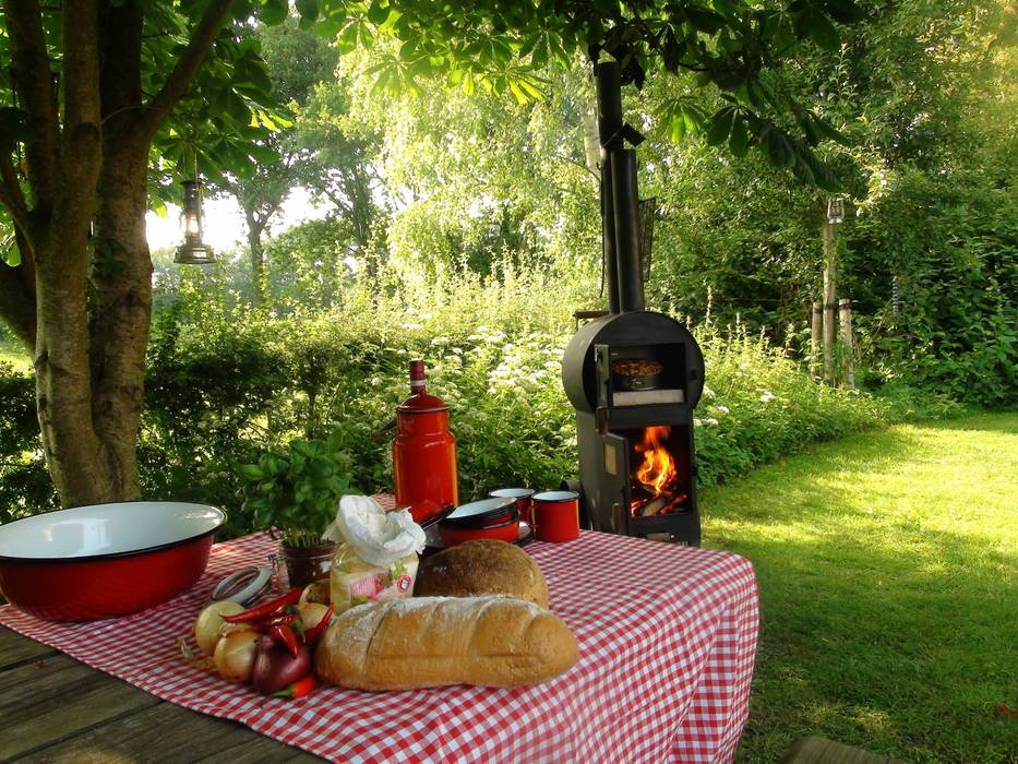 Buiten Koken, Toen=Hier Toen=Hier Country style garden Fire pits & barbecues