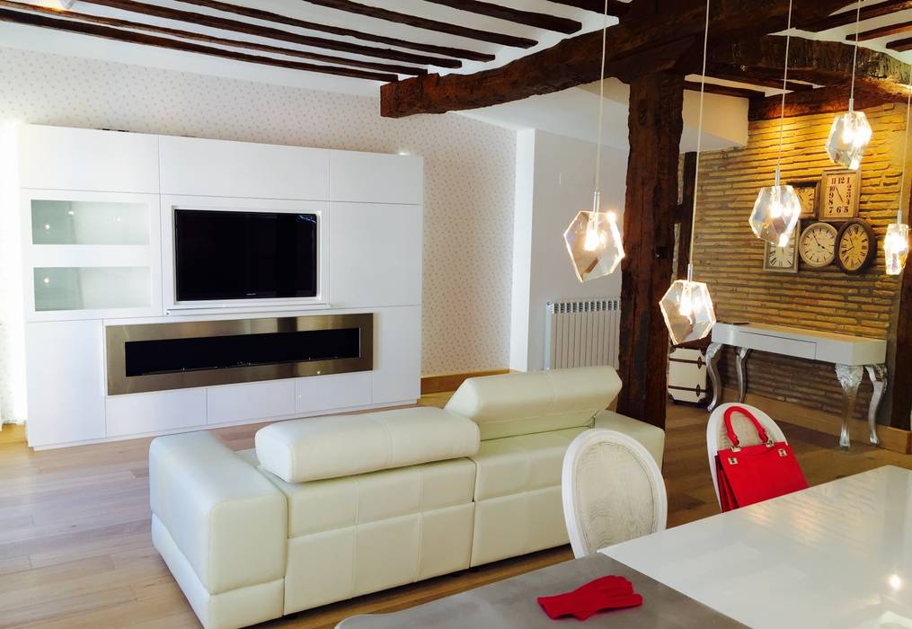 Decoración de interiores con chimenea de bioetanol XXL en Logroño, Shio Concept Shio Concept Modern living room