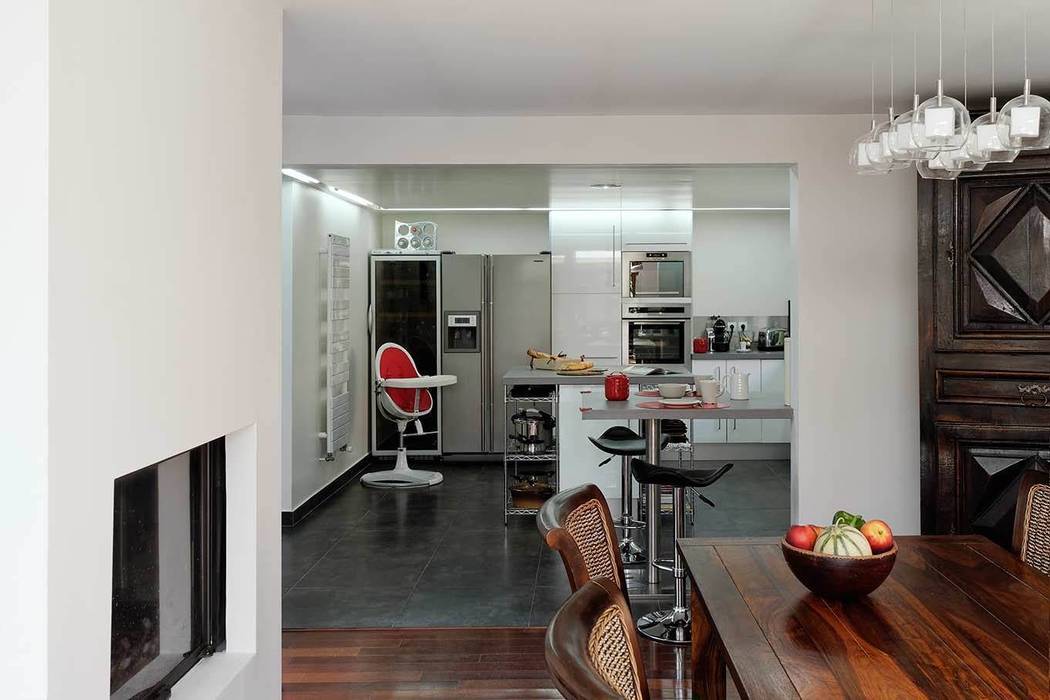 Réfection complète d’une maison à Colombes + extension, 170m² , ATELIER FB ATELIER FB 現代廚房設計點子、靈感&圖片