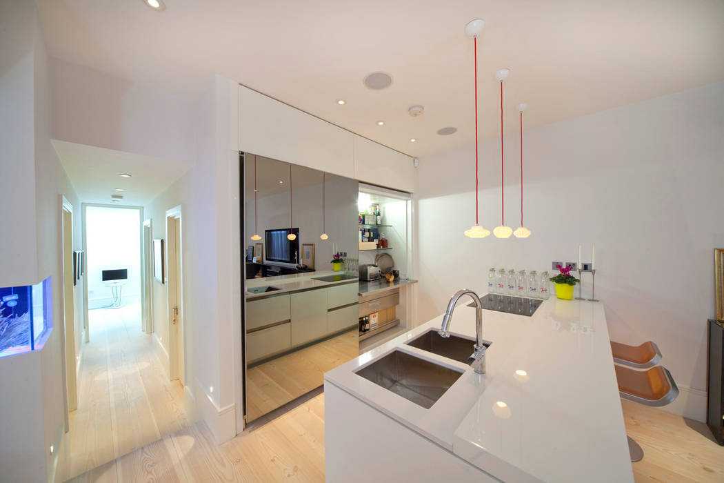 Basement Kitchen Gullaksen Architects Minimalistyczna kuchnia