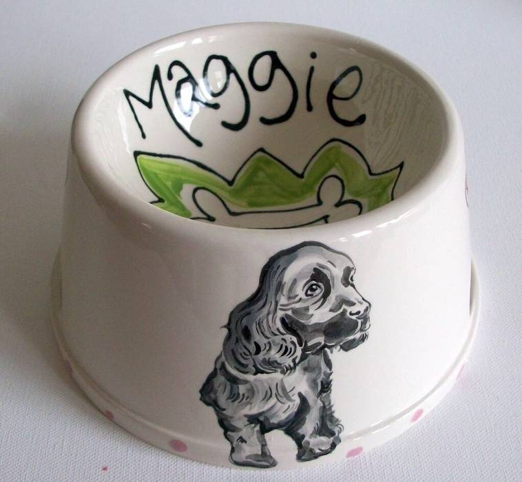 Personalised Spaniel Bowl with dog portrait homify Cuisine classique Couverts, vaisselle et verrerie