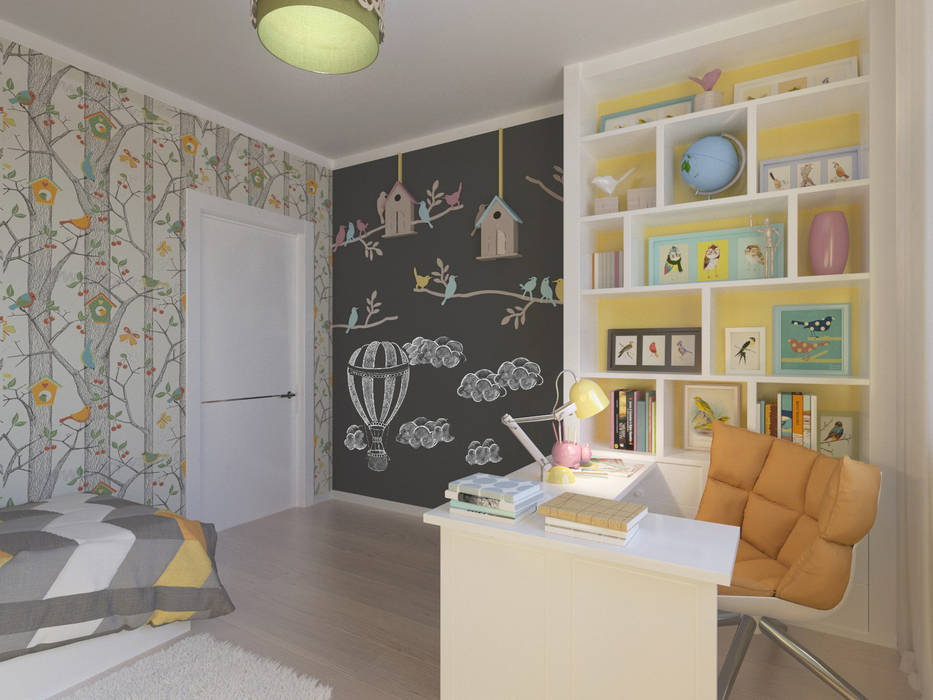 Детская с природными мотивами: визуализация , OK Interior Design OK Interior Design Детская комната в стиле модерн