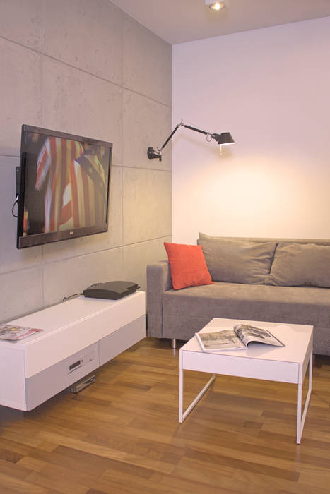 Mieszkanie 56 m² w Ząbkach pod Warszawą / Salon Sceneria Nowoczesny salon