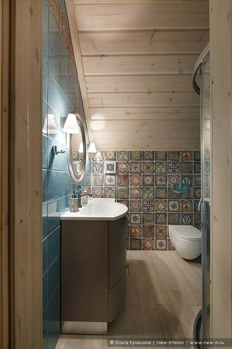 Honka, загородный дом для семьи из 6 человек, Ольга Кулекина - New Interior Ольга Кулекина - New Interior Scandinavian style bathroom