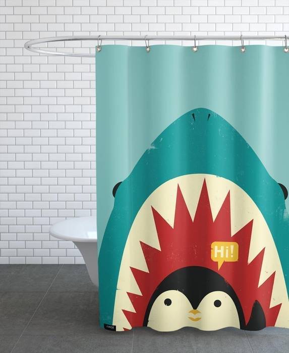 Bathroom Prints and Shower Curtains, JUNIQE JUNIQE Casas de banho modernas Têxteis