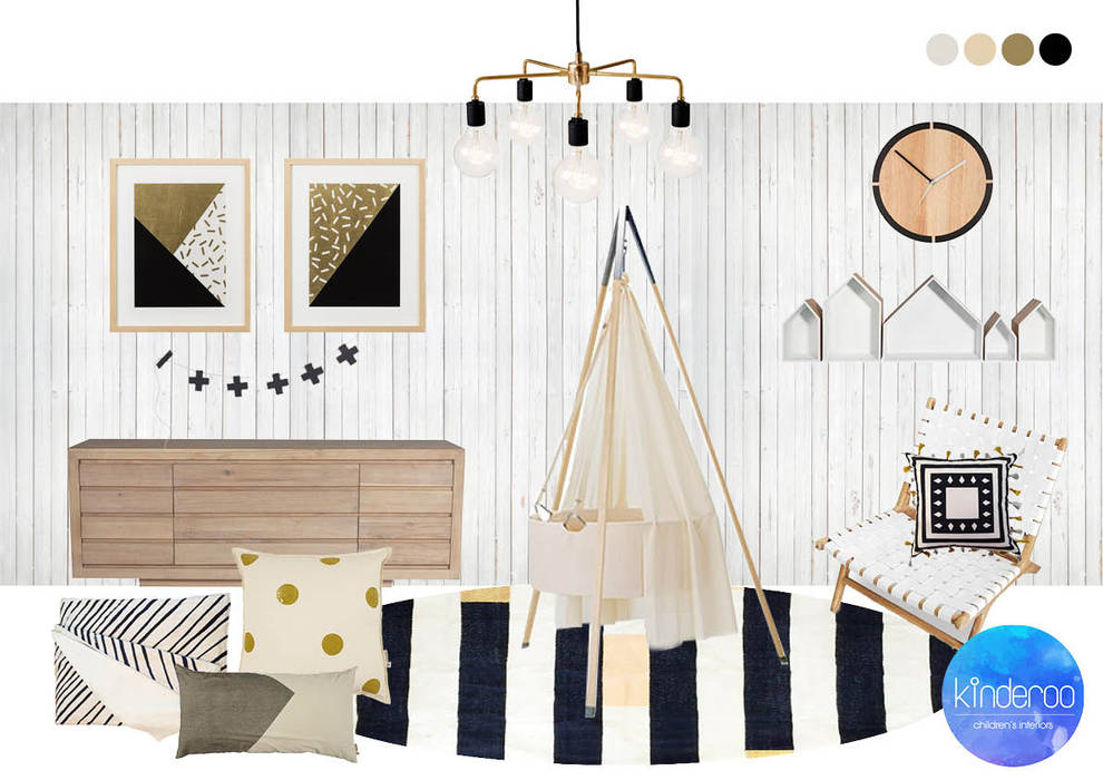 Scandinavian inspired nursery Kinderoo Childrens Interiors Quarto infantil escandinavo