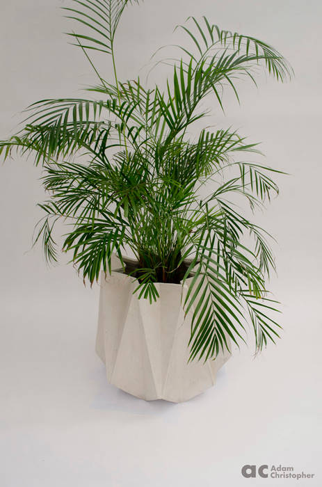Kronen 65 Planter In White Concrete Adam Christopher Design Scandinavian style garden Concrete Plant pots & vases