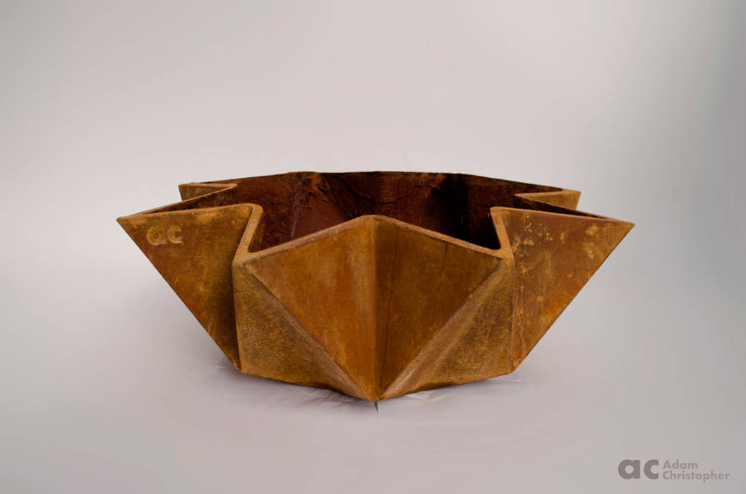 Kronen Bowl in Corten Steel Effect Adam Christopher Design 庭院 水泥 植物盆栽與花瓶