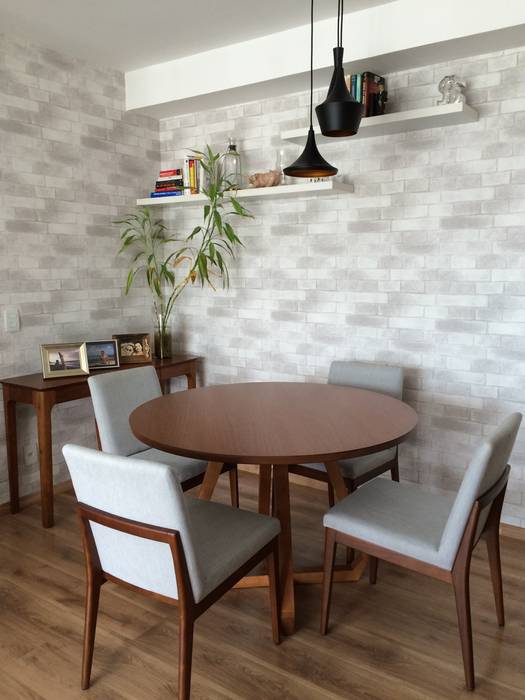 Apartamento alugado do solteiro, Projeto Bem Bolado Projeto Bem Bolado Modern dining room