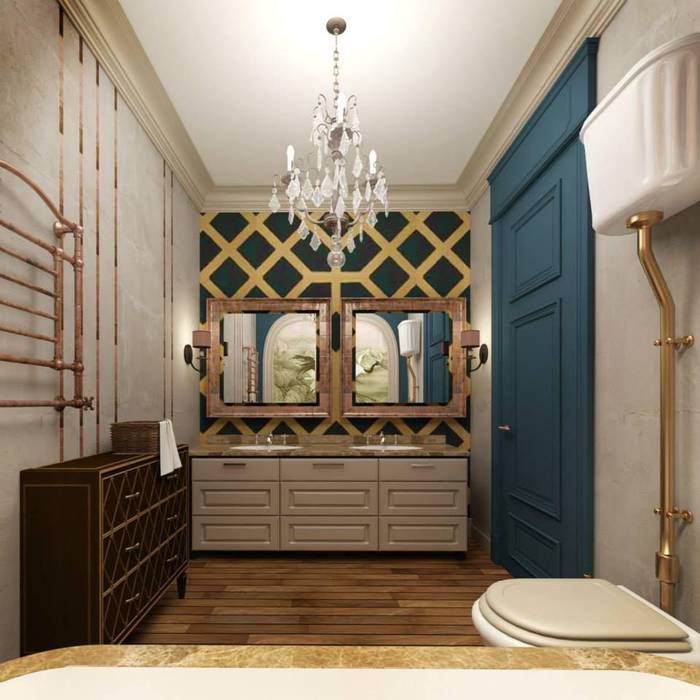 Квартира в ЖК «ЛИТЕРАТОР», KOSHKA INTERIORS KOSHKA INTERIORS Ванная комната в эклектичном стиле