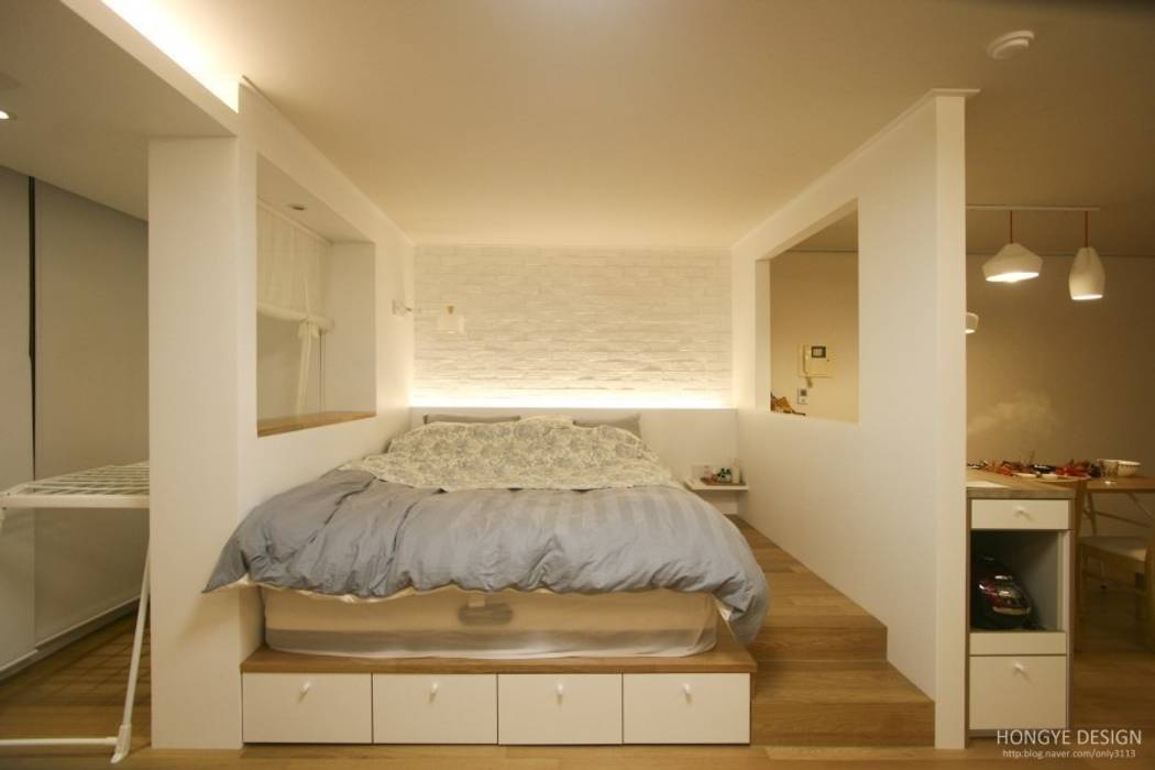 아늑한 느낌의 신혼집 인테리어, 홍예디자인 홍예디자인 Dormitorios modernos: Ideas, imágenes y decoración