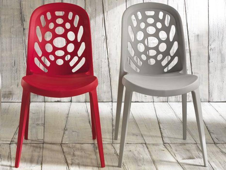 'Ardesia' stacking chair by Stones homify Modern dining room Plastic Chairs & benches