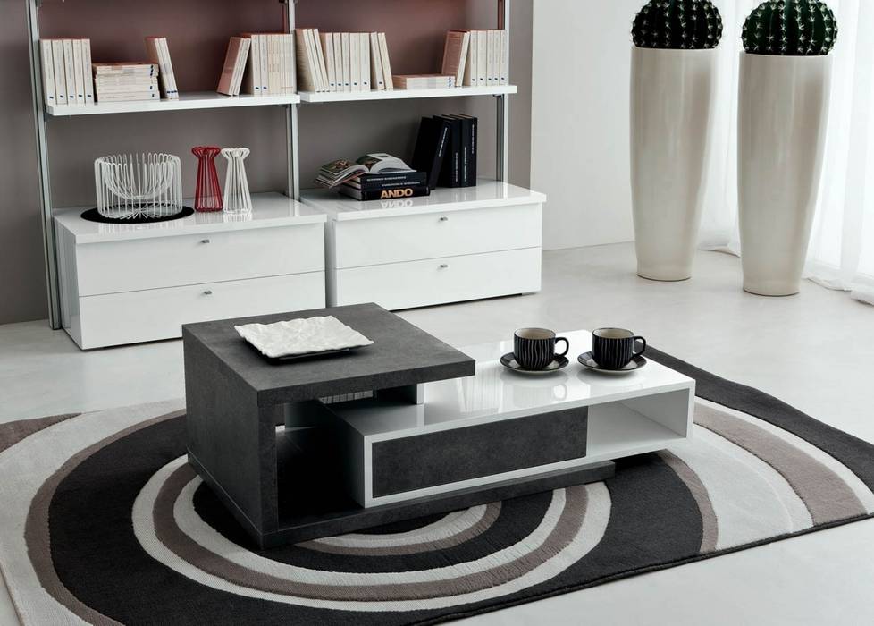 'Mary' transforming coffee table with drawer by La Primavera homify Moderne Wohnzimmer Couch- und Beistelltische