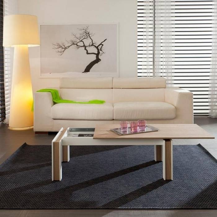 'Letizia' wooden sliding top coffee table by La Primavera homify Modern living room Side tables & trays