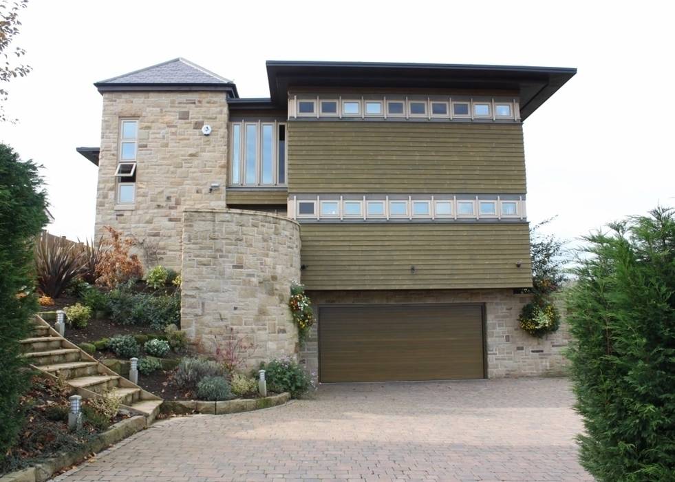 Front Elevation showing Garage Wildblood Macdonald Eclectic style houses