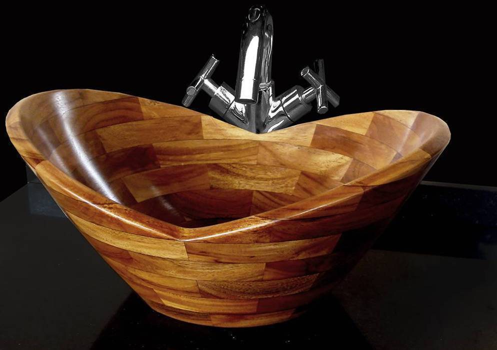 ​Wooden sinks collection Lux4home™. homify حمام بوص/ بامبو Green مغاسل