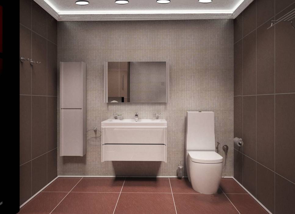 3-х комнатная квартира 75.40m², PLANiUM PLANiUM Ванная комната в стиле модерн
