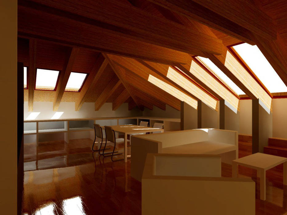Progetti in soffitta 1, Studio ArchiGraphos Studio ArchiGraphos Modern Living Room