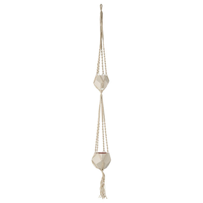 MACRAME PLANT HANGER DOUBLE iDecorate Ltd Jardines de estilo escandinavo Floreros y macetas