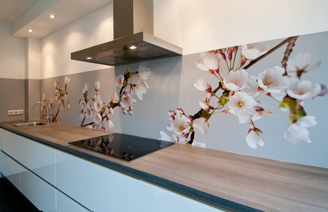 Keuken achterwand "Blossom" op Pimp Solid materiaal homify Moderne keukens