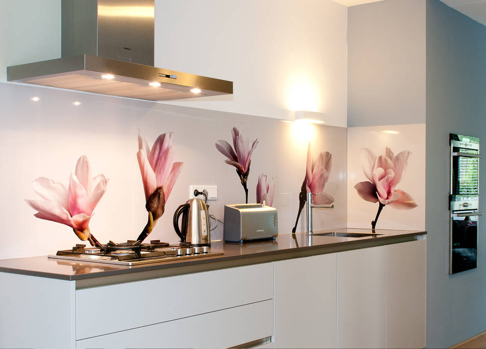 Keuken achterwand "Magnolia" op Pimp Superior materiaal homify Moderne keukens