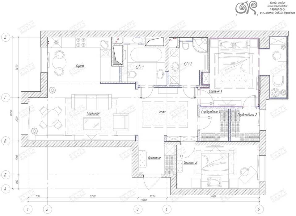 Планировочный проект квартиры Дизайн студия Ольги Кондратовой