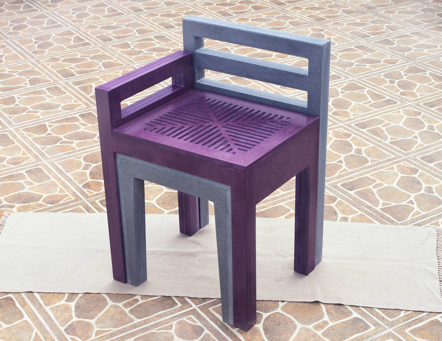 LA COMPARTIDA by APOTEMA APOTEMA Estudio de Diseño Salones minimalistas Tablero DM Bancos y sillas