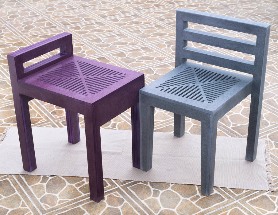 LA COMPARTIDA, APOTEMA Estudio de Diseño APOTEMA Estudio de Diseño Phòng ăn phong cách tối giản MDF Chairs & benches