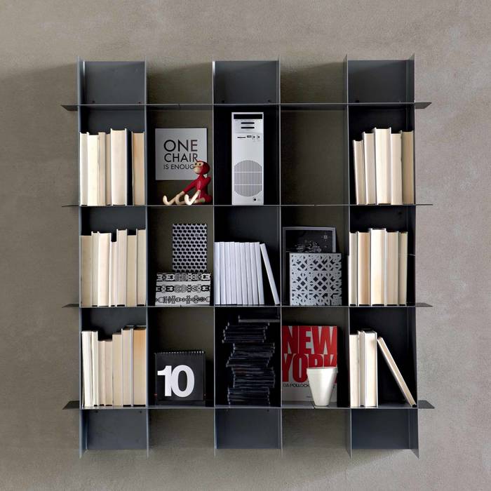 'Intrecci III' wall mounted bookcase by Santarossa homify Living room Storage
